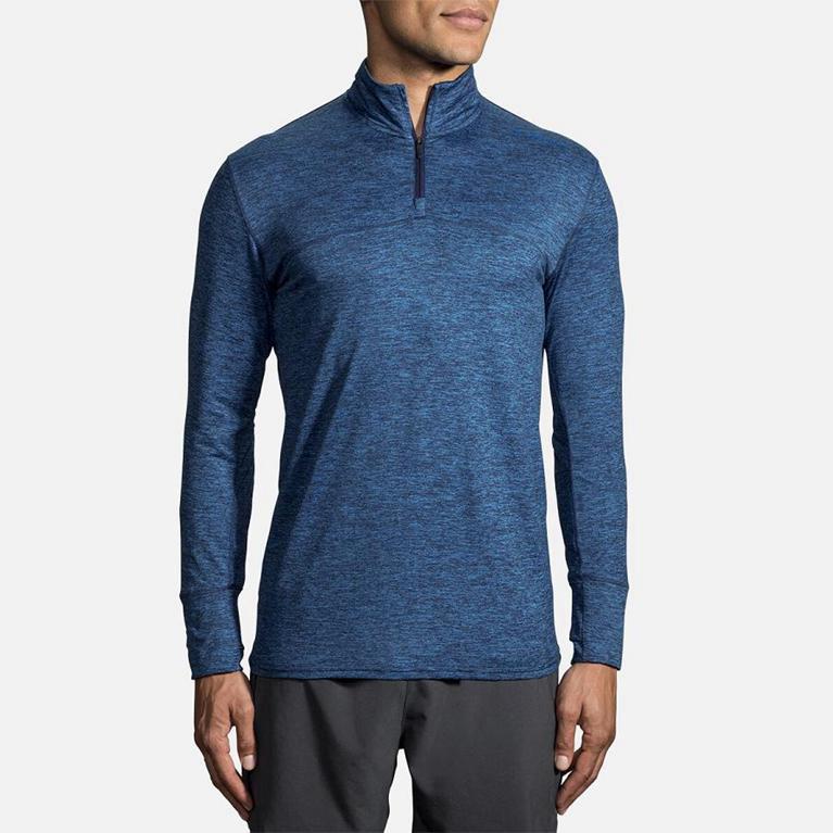 Brooks Dash Half Zip Running Jackets - Men's - Blue (84073-LKHN)